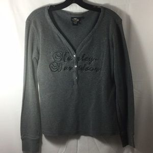 Harley Davidson size large gray shirt
